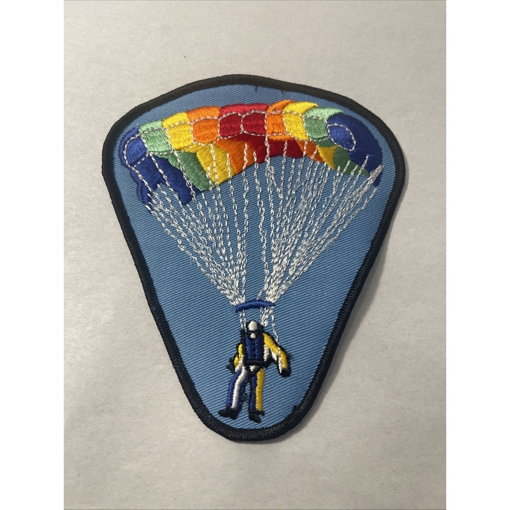 Rainbow Parachute Sky Diving Iron-On Patch